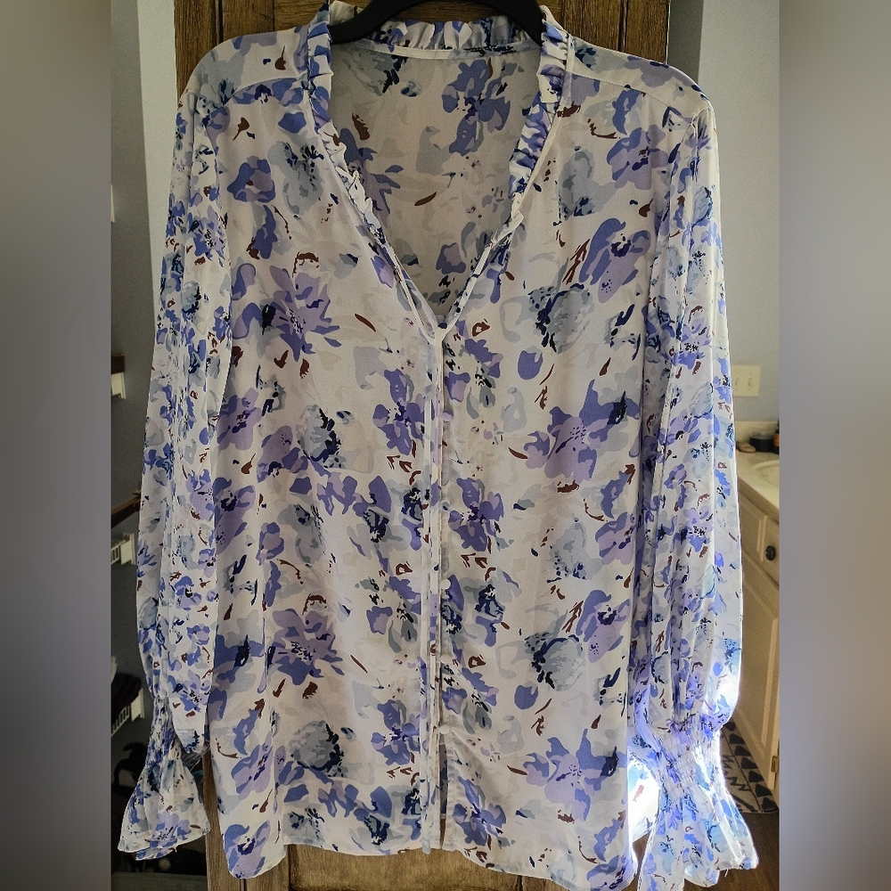 2 Floral Print Women's Tops XL/1XL